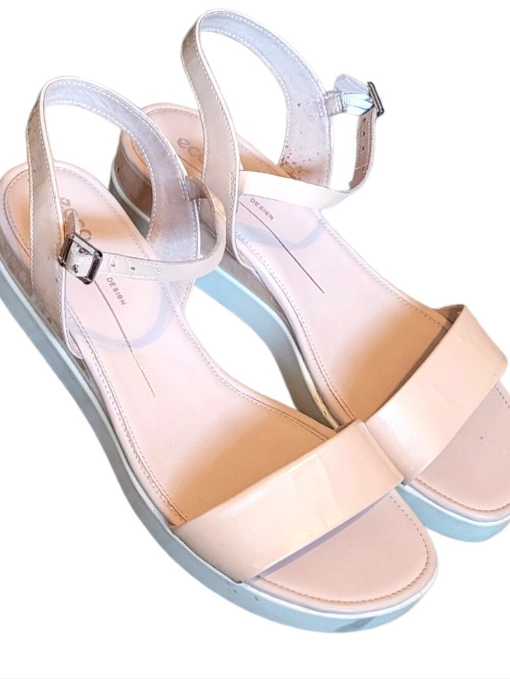 Ecco Blush Pink Women’s Ankle Strap Wedge Sandals Size 40/US 9